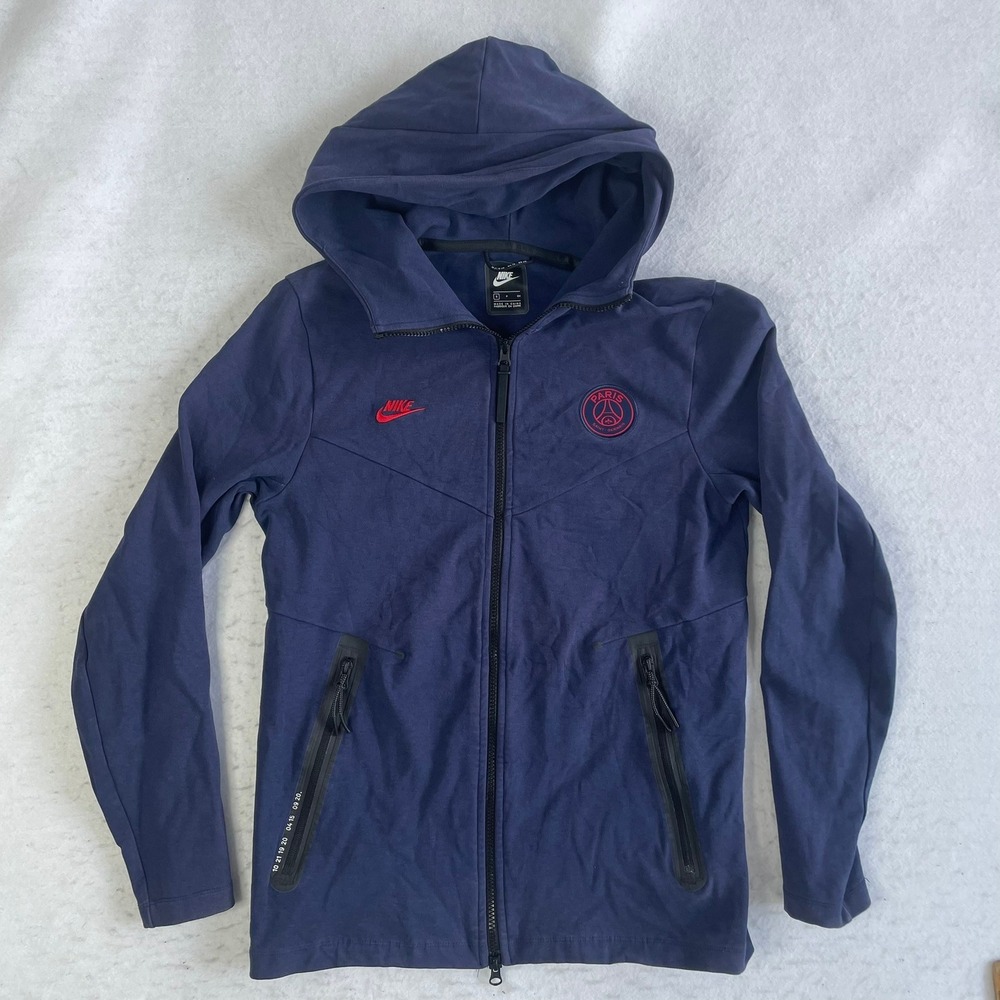 Nike Paris Saint-Germain Full Zip Hoodie Mens Small Navy PSG Soccer CI2131-414